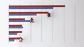 Bar graph with miniature people.